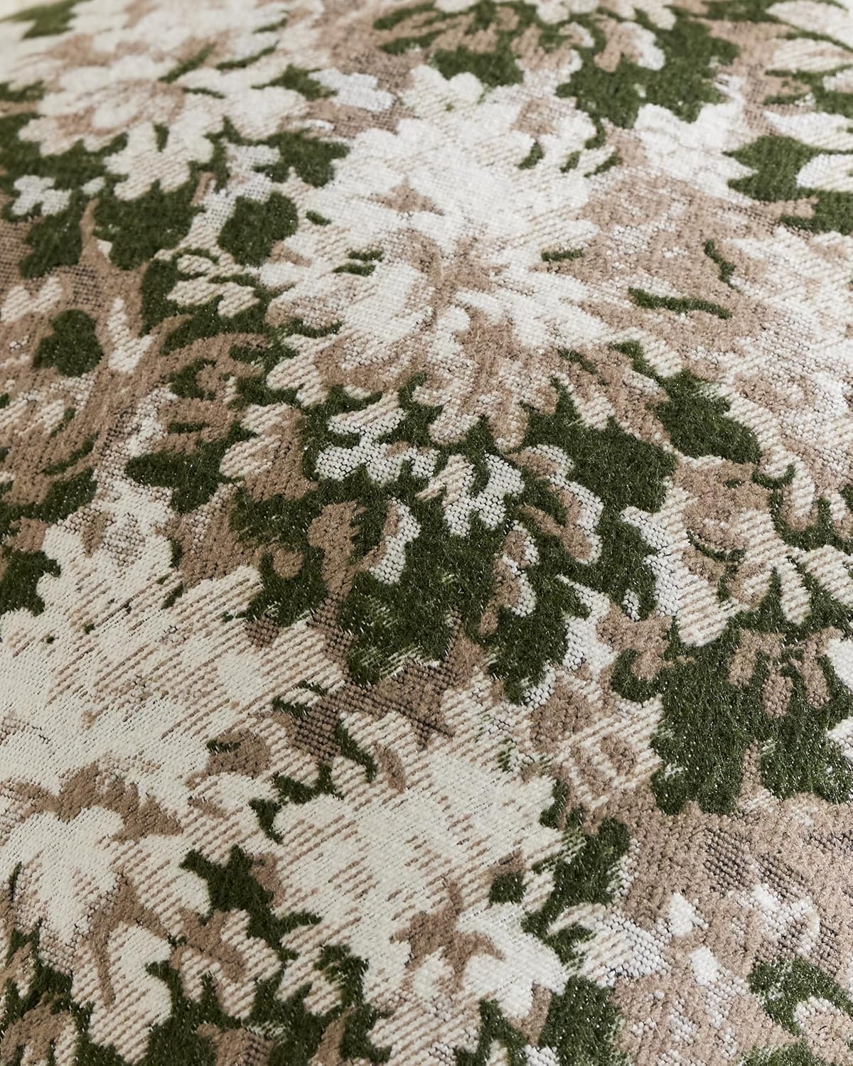 Vintage Botanical Chenille Cushion Covers - Twin-Pack - Green, 30cm x 50cm