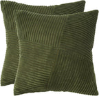 Corduroy Windmill-Inspired Cushion Covers - Twin-Pack - Olive Green - 45cm x 45cm