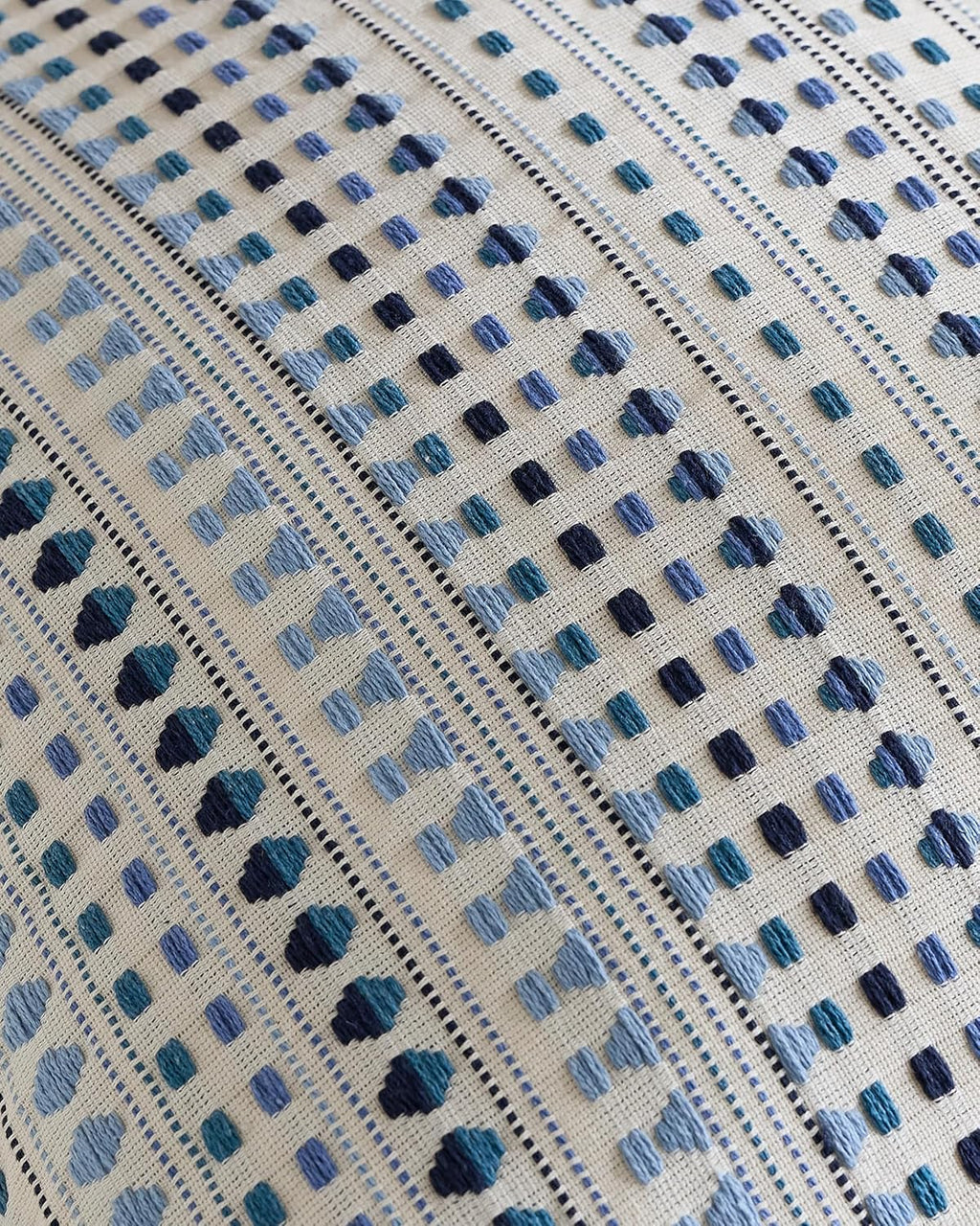 Bohemian Dot Woven Cushion Covers - Twin-Pack - Blue, 45cm x 45cm