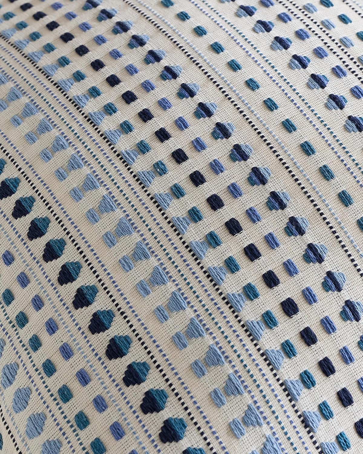 Bohemian Dot Woven Cushion Covers - Twin-Pack - Blue, 45cm x 45cm