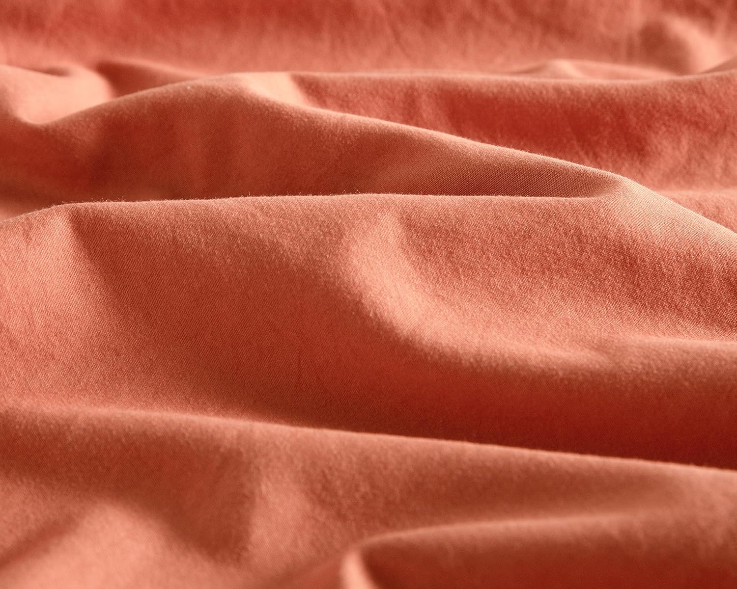 Vintage Washed Microfibre Sheet Set with Pillowcases - Terracotta