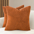 Corduroy Windmill-Inspired Cushion Covers - Twin-Pack - Terracotta - 45cm x 45cm