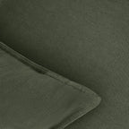 Linen-Cotton European Pillowcases - Soft & Breathable with Hidden Zipper Design - Khaki Green, 65x65cm