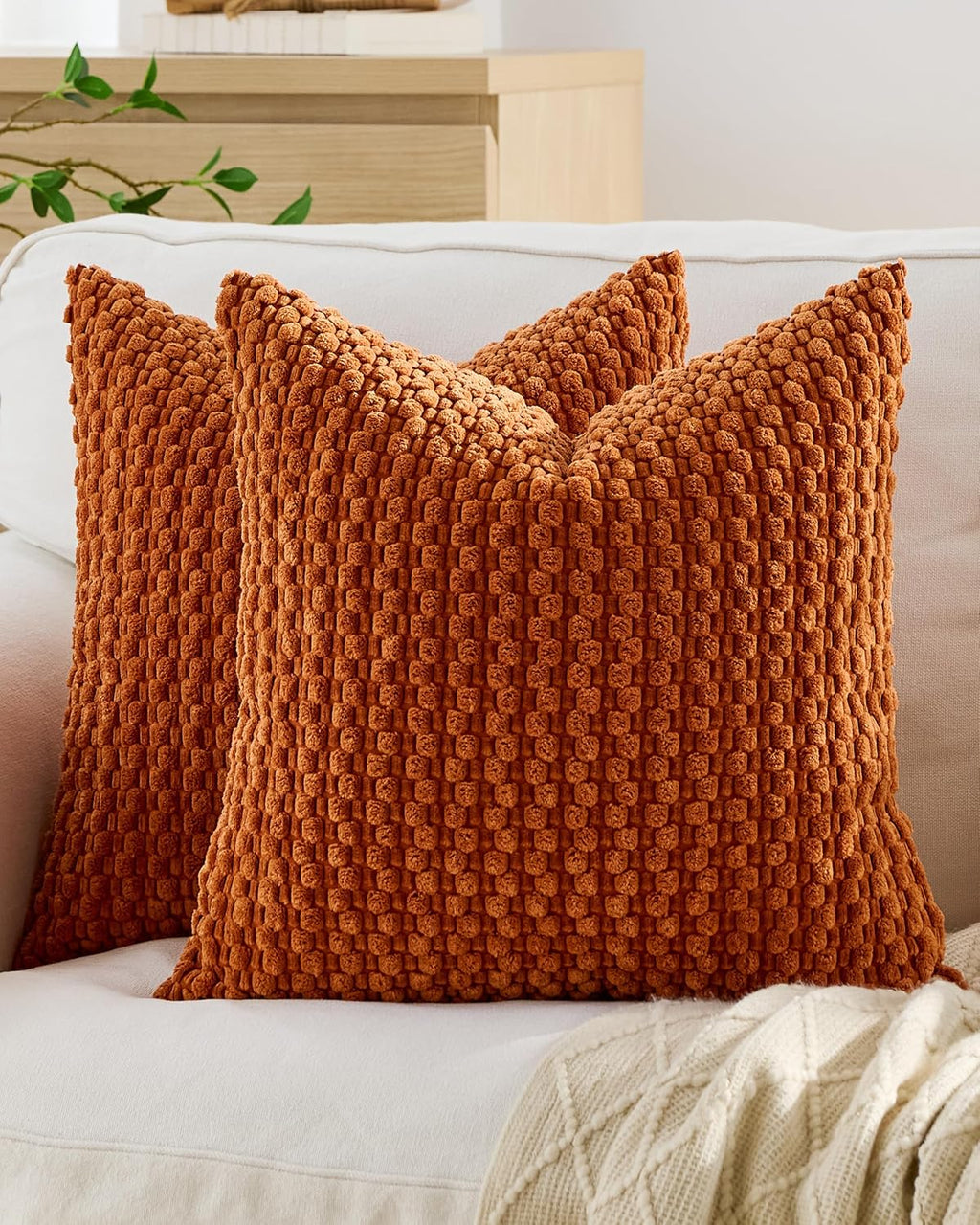 Bubble Corn Cushion Covers - Twin-Pack - Terracotta, 45cm x 45cm