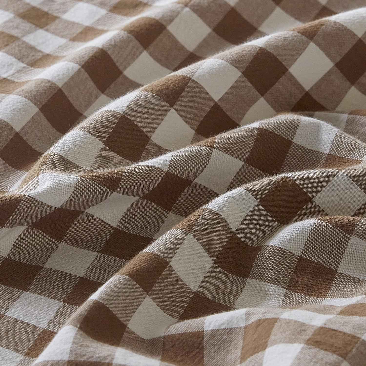 Yarn-Dyed Vintage Washed Cotton Quilt Cover Set - Brown