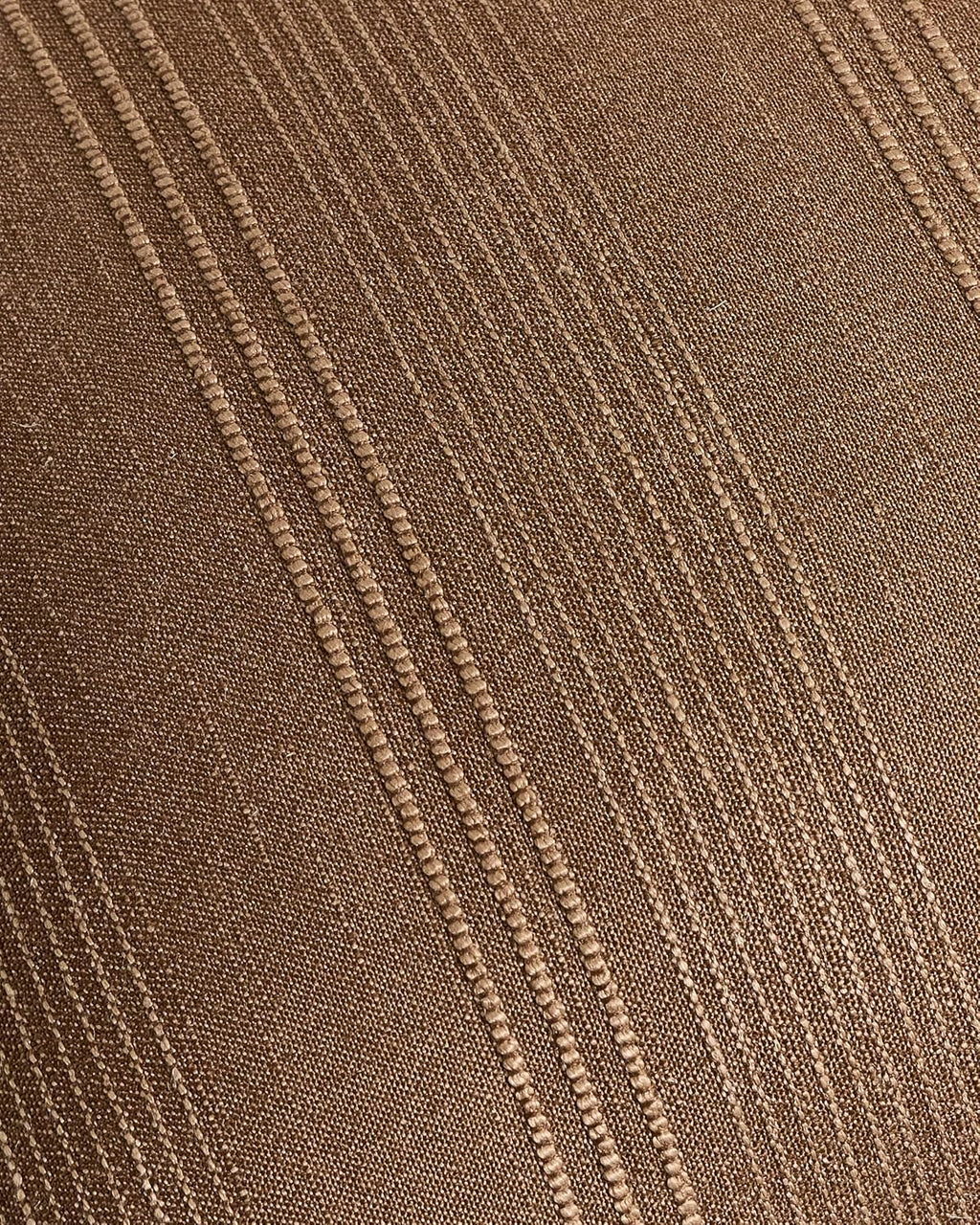 Linen Blend Striped Cushion Covers, Set of 2, Tobacco, 45x45cm