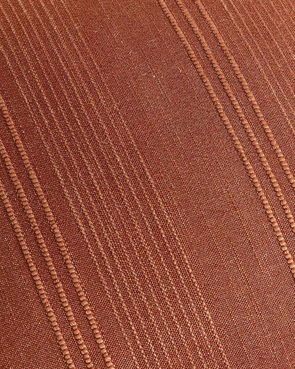 Linen Blend Striped Cushion Covers, Set of 2, Terracotta, 45x45cm