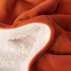 Microfibre Teddy Sherpa Throw Blanket -  Terracotta