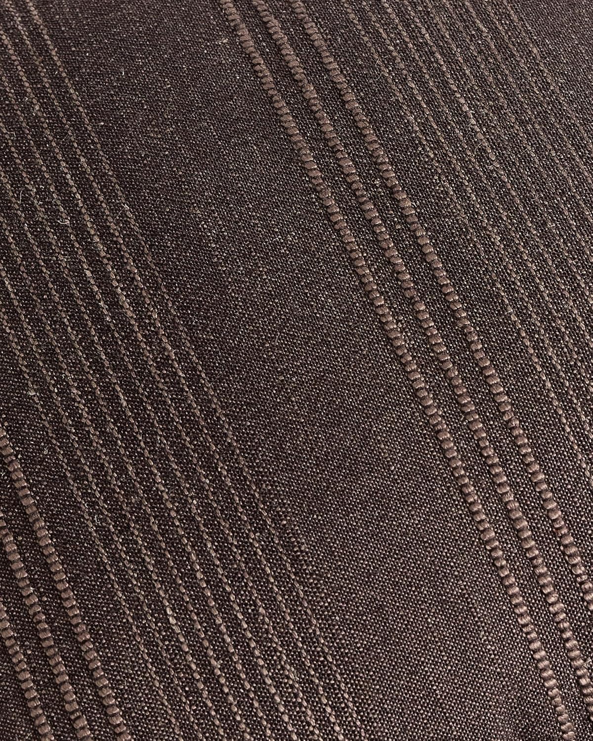 Linen Blend Striped European Pillowcases, Set of 2, Dark Brown, 65x65cm