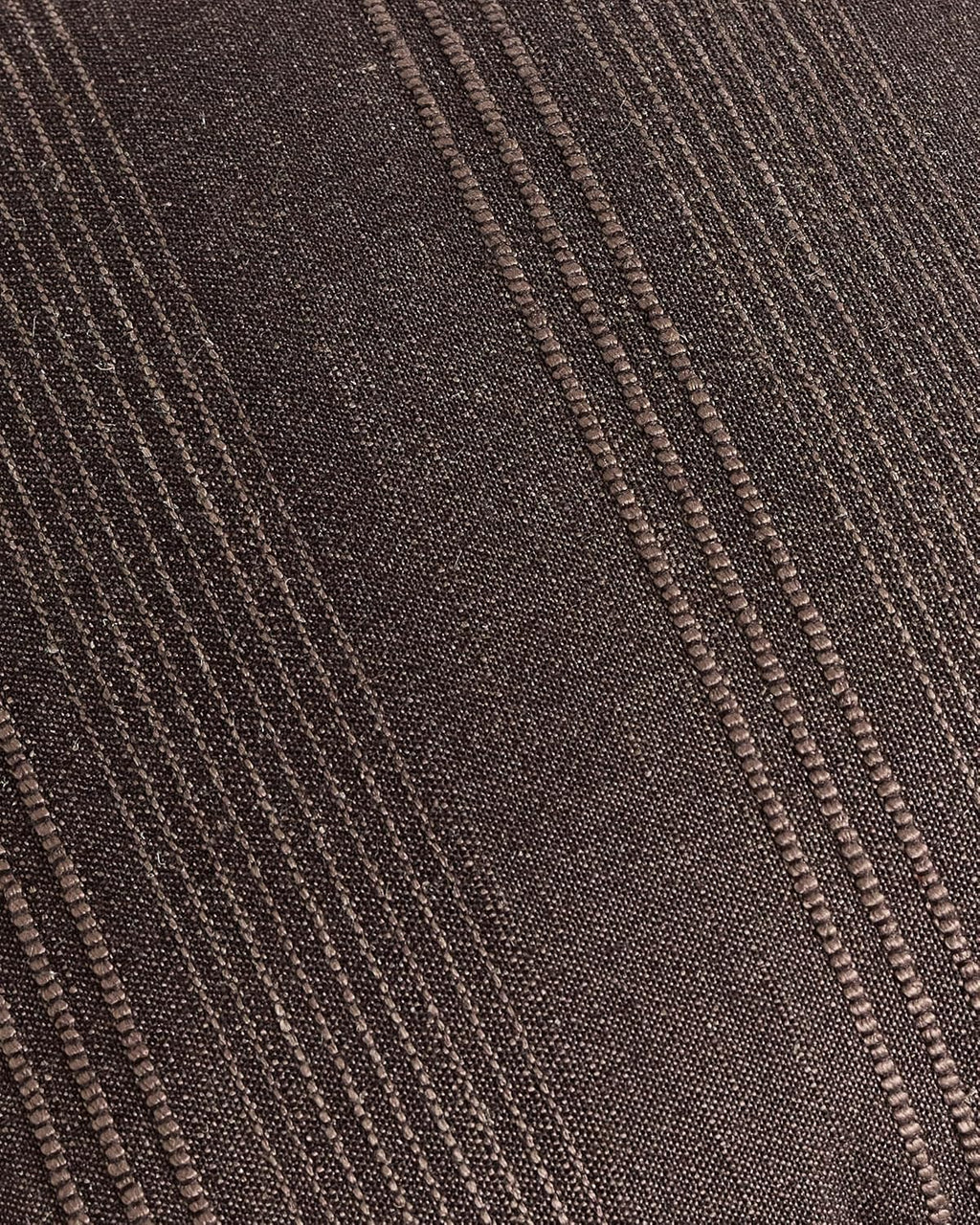 Linen Blend Striped Cushion Covers, Set of 2, Dark Brown, 30x50cm