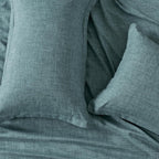 Linen Like Bed Quilt Cover Set – Green