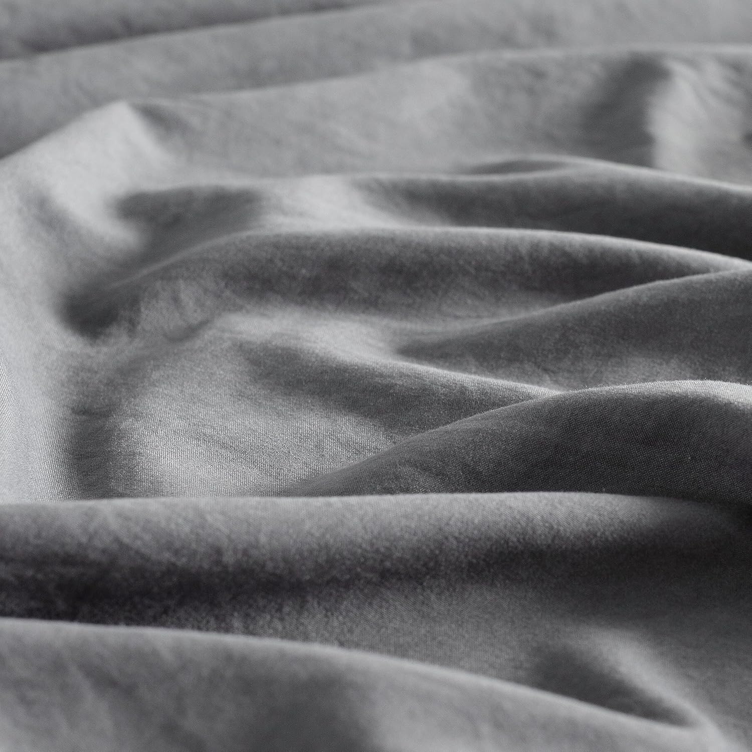 Vintage Washed Microfibre Sheet Set with Pillowcases - Grey