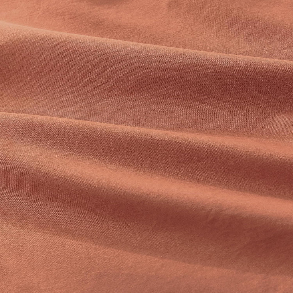 Vintage Washed Cotton European Pillowcases - Brick