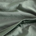 Vintage Washed Microfibre Quilt Cover Set - Khaki Green