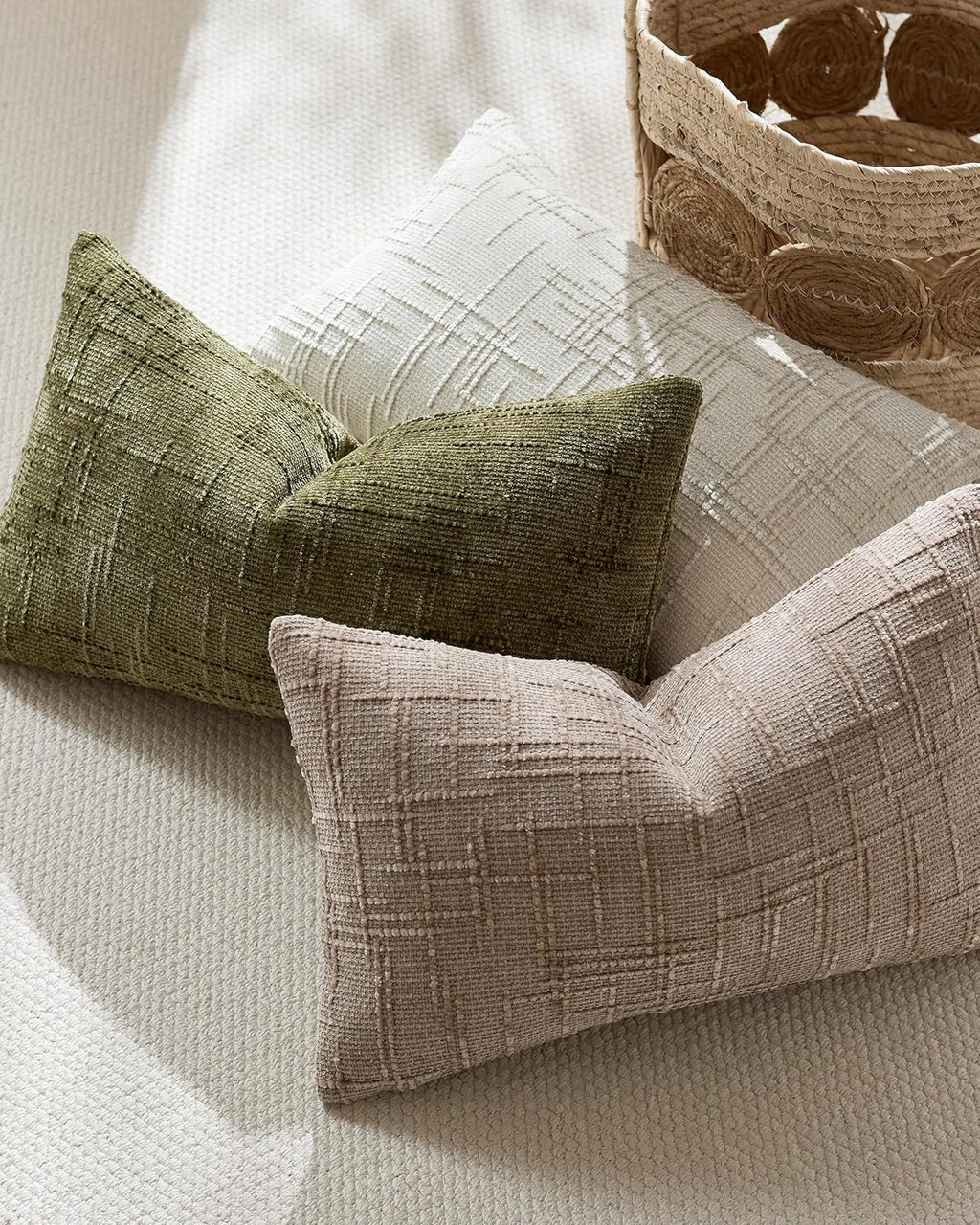 Chenille-Textured Cushion Covers - Twin-Pack - Camel, 30cm x 50cm