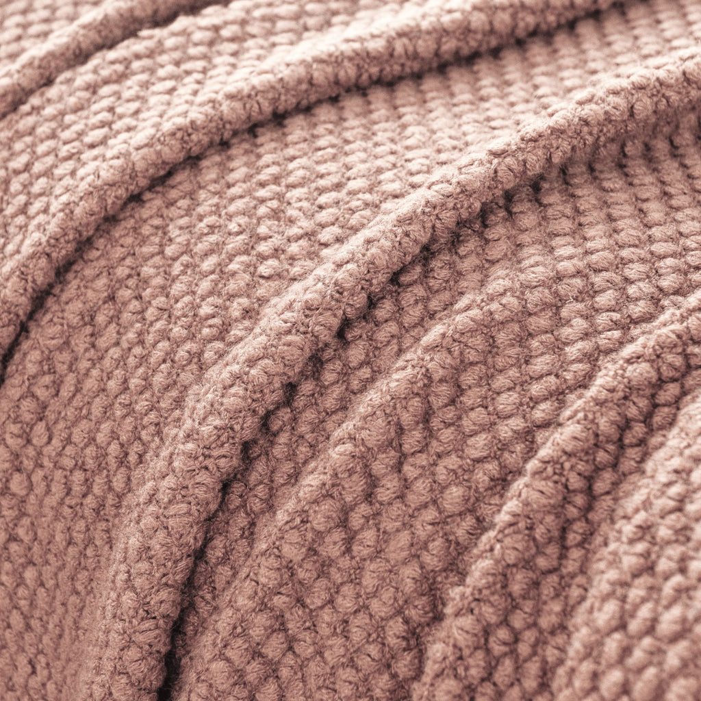Micro Plush Knitted Woven Throw Blanket - Pink