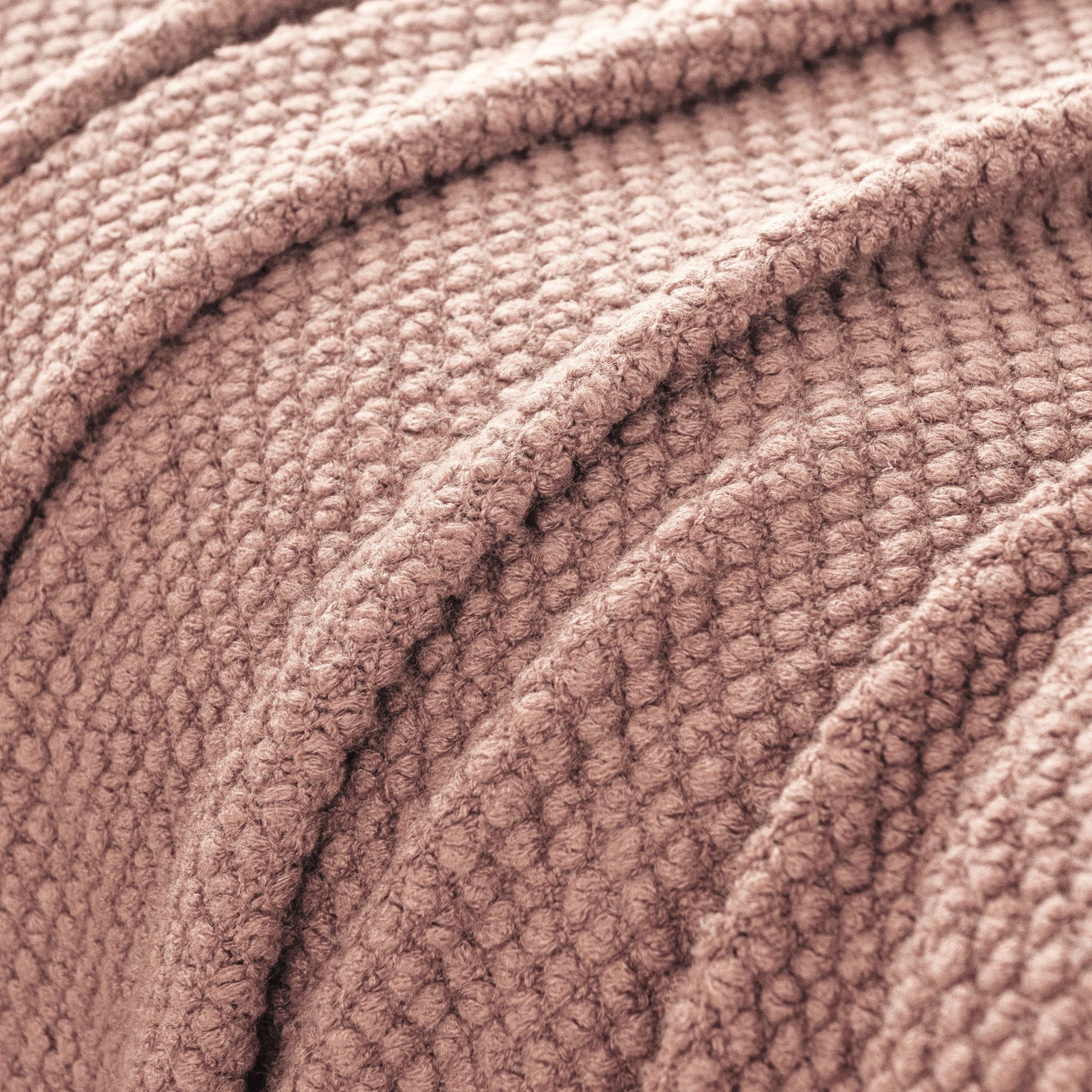 Micro Plush Knitted Woven Throw Blanket - Pink