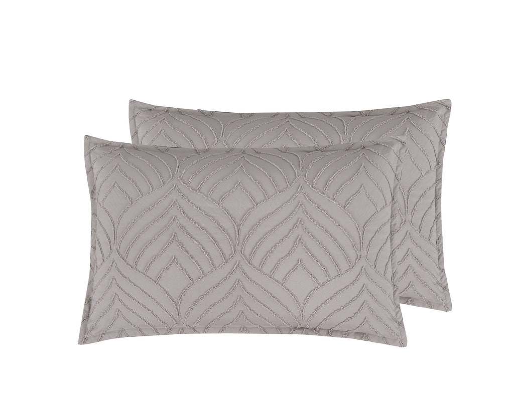 Microfibre Tufted Standard Pillowcases - Set of 2