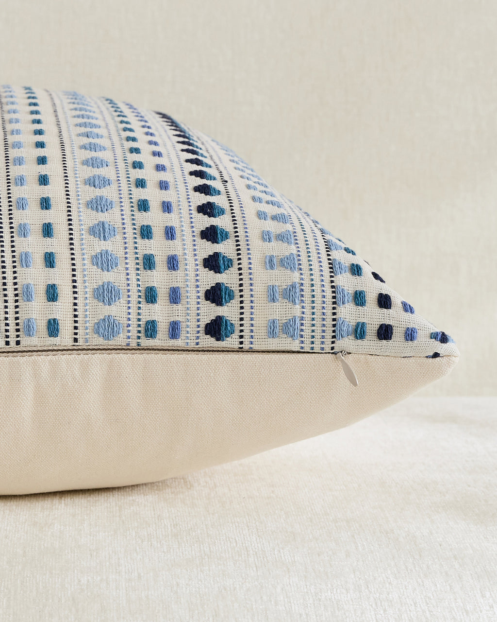 Bohemian Dot Woven Cushion Covers - Twin-Pack - Blue, 45cm x 45cm