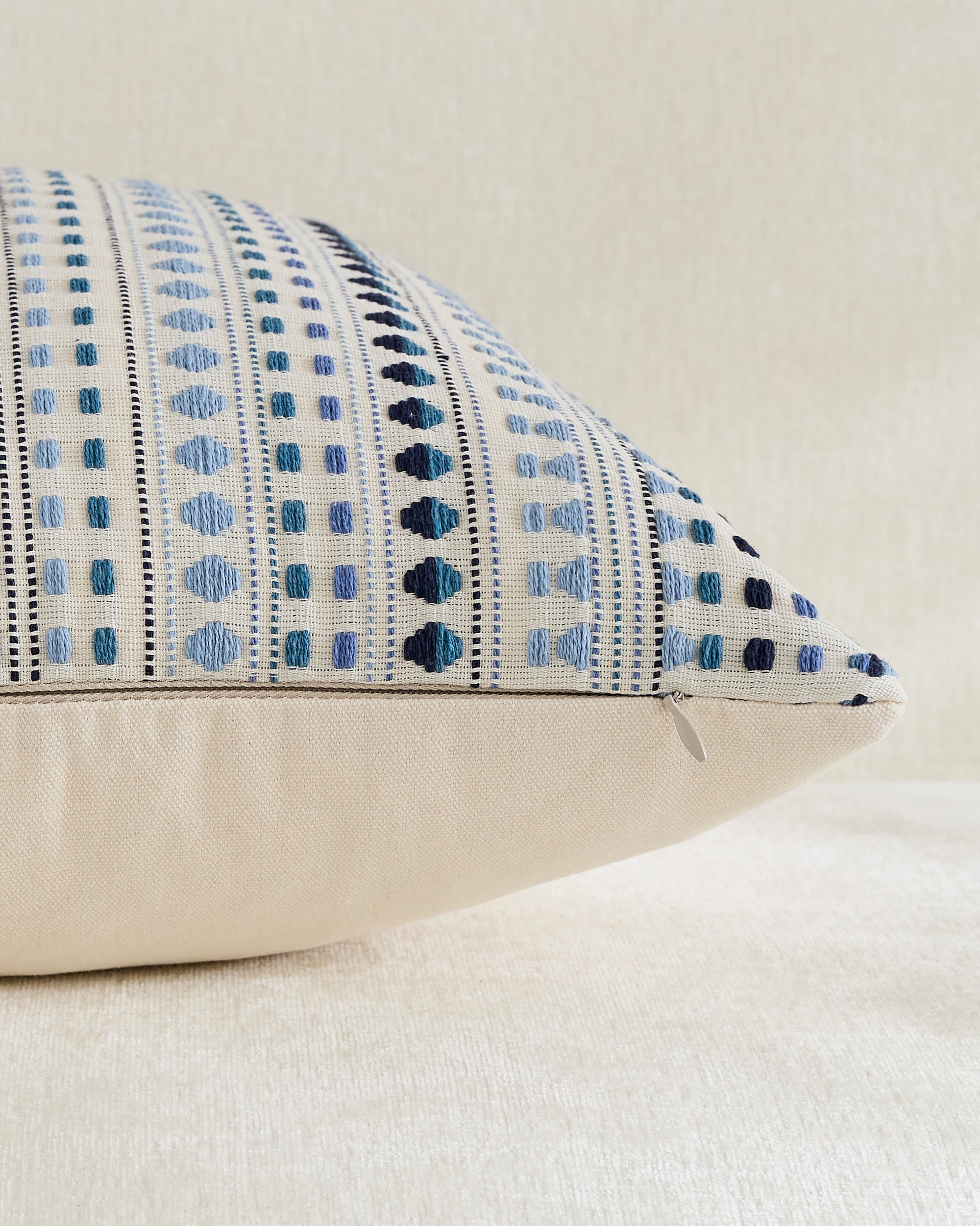 Bohemian Dot Woven Cushion Covers - Twin-Pack - Blue, 45cm x 45cm