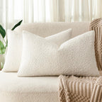 Bouclé Cushion Covers - Twin-Pack - Snow - 30cm x 50cm