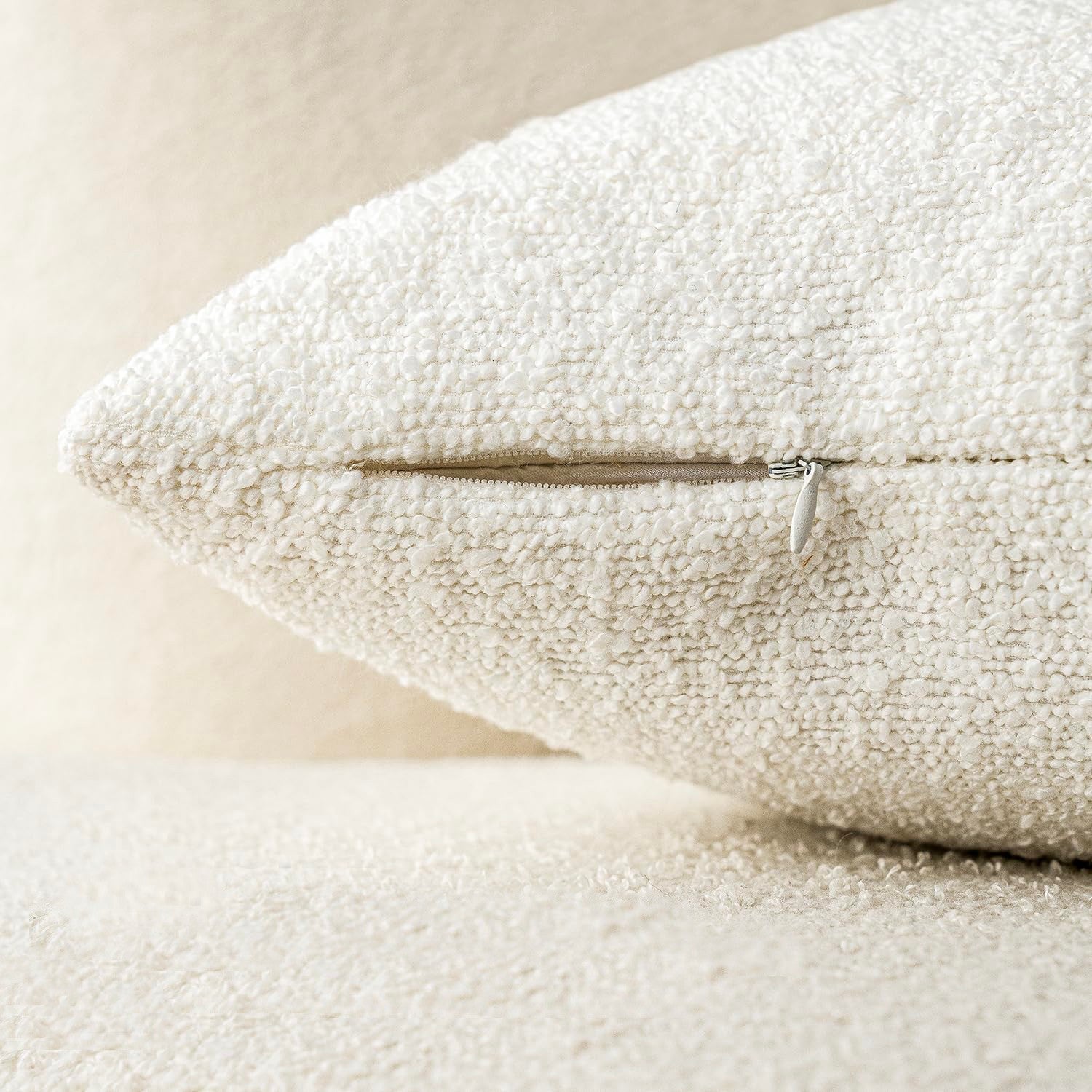 Bouclé Cushion Covers - Twin-Pack - Snow - 30cm x 50cm