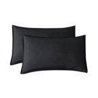 Vintage Washed Microfibre King Pillowcases - Twin-Pack - Black - 50cm x 90cm