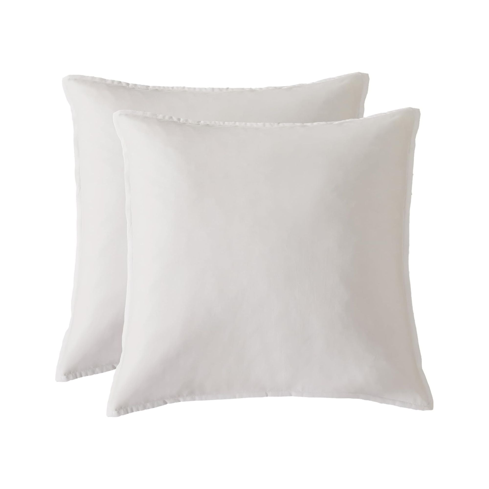 Bamboo Microfibre European Pillowcases - One Pair - White