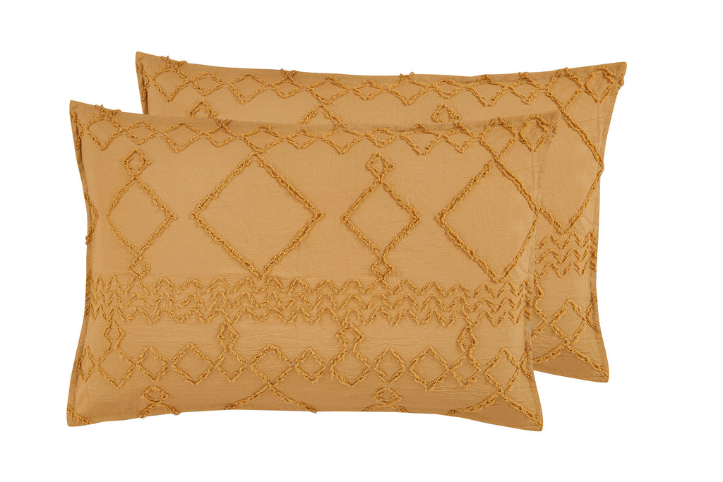 Microfibre Tufted Standard Pillowcases - Set of 2