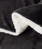 2-in-1 Teddy Sherpa Quilt Cover Set & Blanket - Charcoal