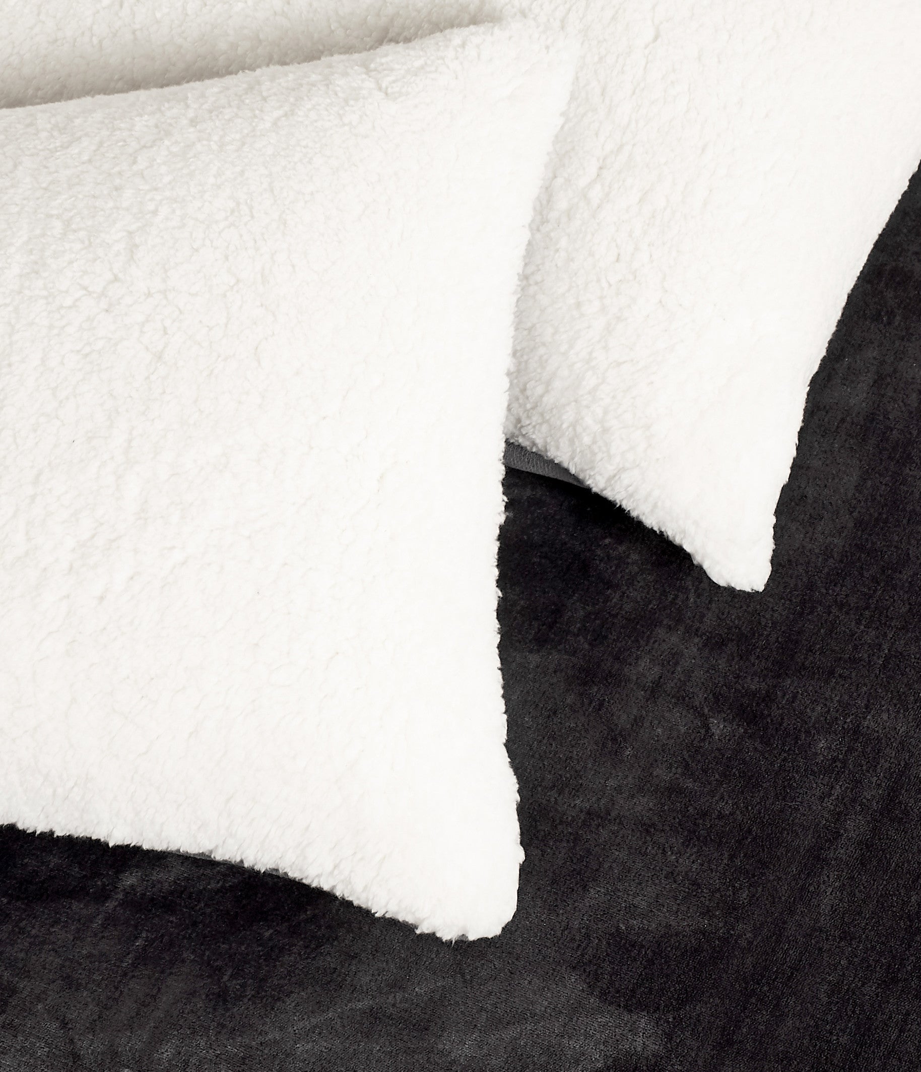 2-in-1 Teddy Sherpa Quilt Cover Set & Blanket - Charcoal