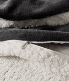 2-in-1 Teddy Sherpa Quilt Cover Set & Blanket - Charcoal