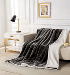 2-in-1 Teddy Sherpa Quilt Cover Set & Blanket - Charcoal