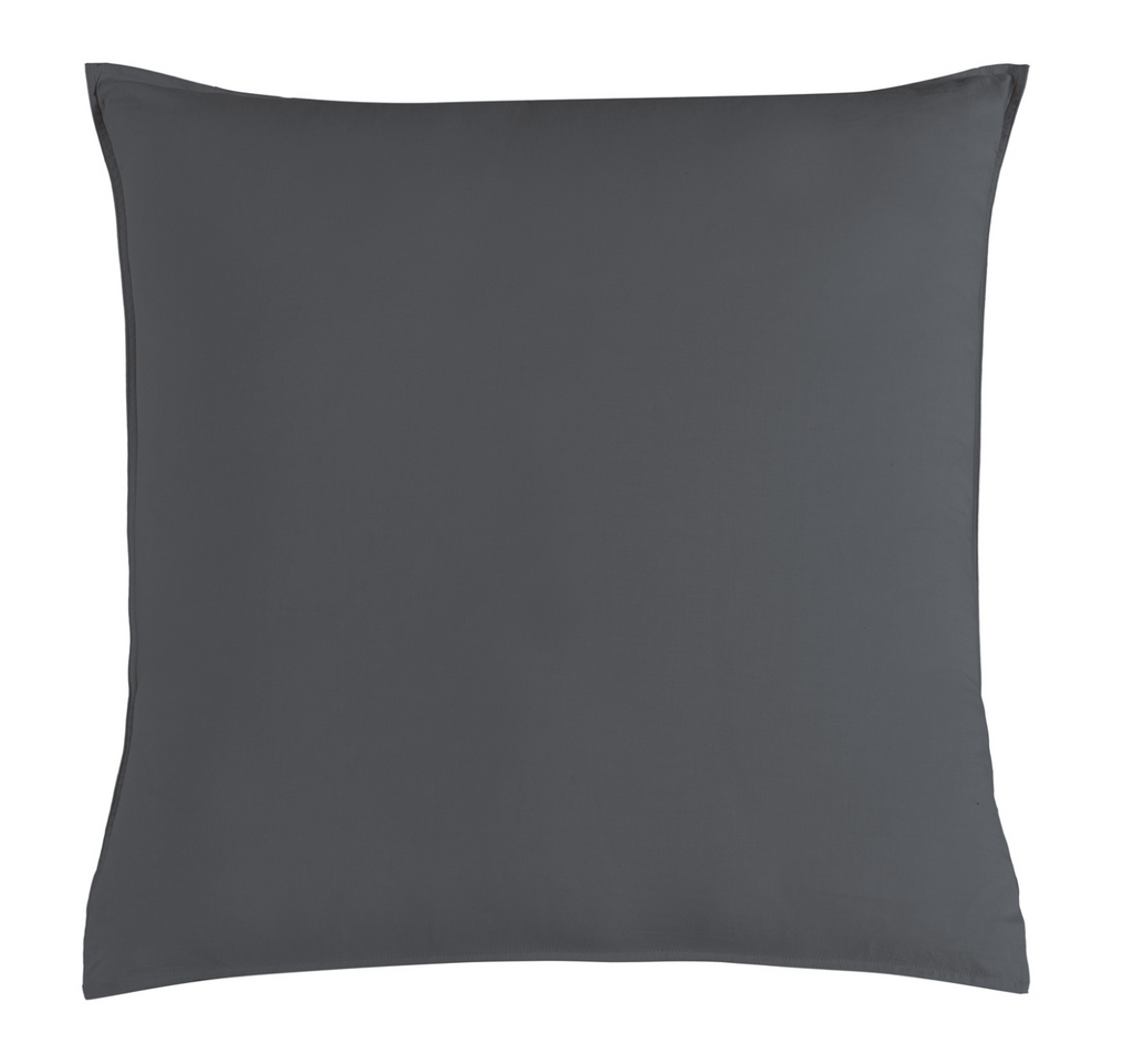 Vintage Washed Cotton European Pillowcases - Charcoal