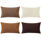 Corduroy Velvet Cushion Covers - Pack of 4 Mix of Brown Shades - 30cm x 50cm