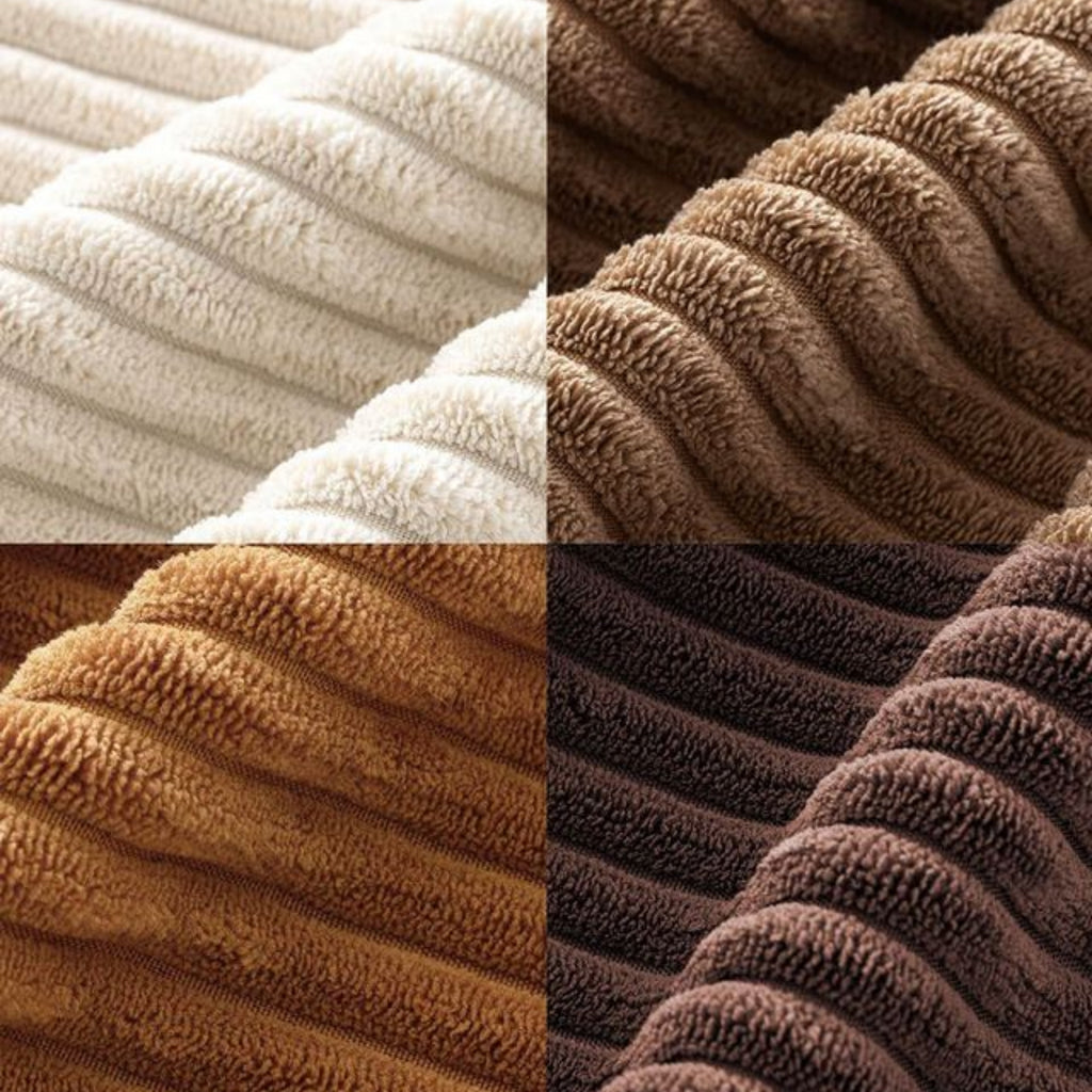 Corduroy Velvet Cushion Covers - Pack of 4 Mix of Brown Shades - 30cm x 50cm