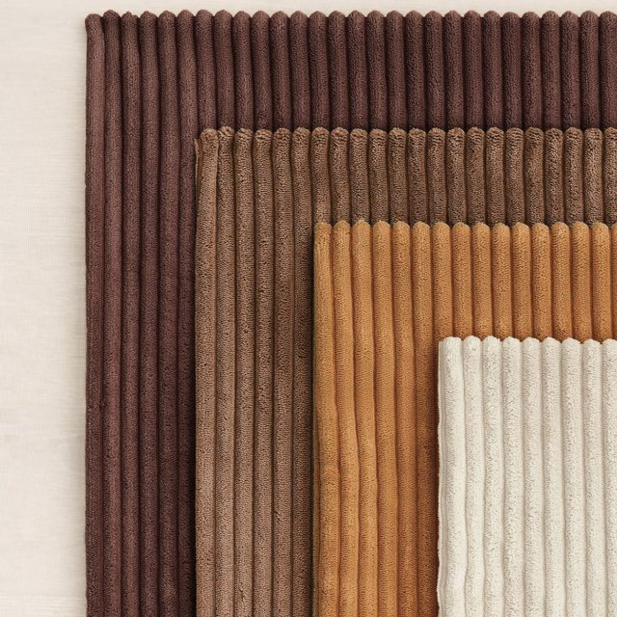 Corduroy Velvet Cushion Covers - Pack of 4 Mix of Brown Shades - 30cm x 50cm