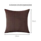 Corduroy Velvet Cushion Covers - Pack of 4 Mix of Brown Shades - 50cm x 50cm