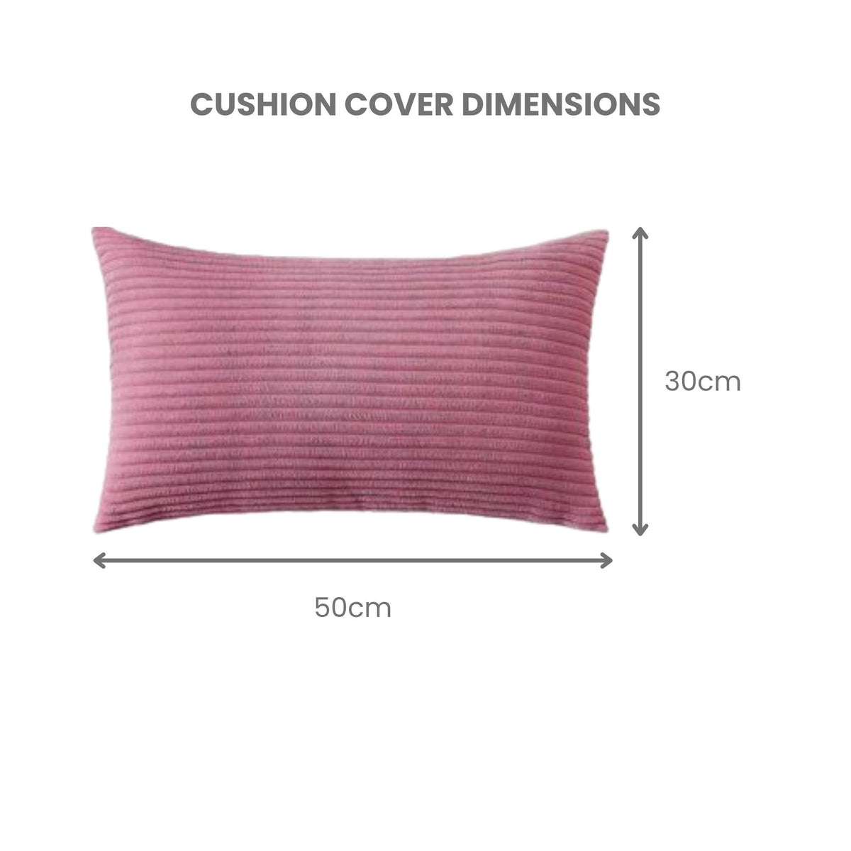 Corduroy Velvet Cushion Covers - Pack of 4 Mix of Pink Shades - 30cm x 50cm
