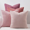 Corduroy Velvet Cushion Covers - Pack of 4 Mix of Pink Shades - 45cm x 45cm