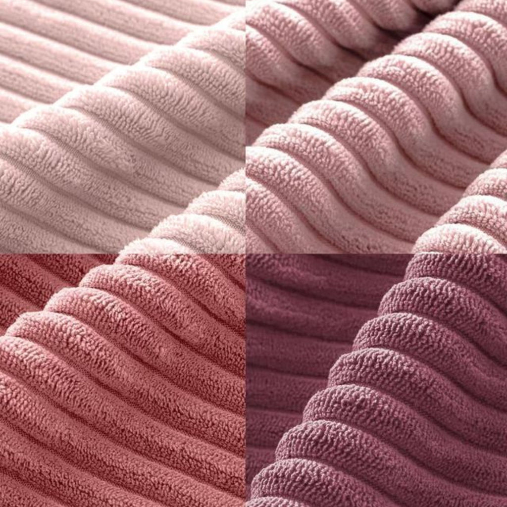 Corduroy Velvet Cushion Covers - Pack of 4 Mix of Pink Shades - 30cm x 50cm