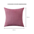 Corduroy Velvet Cushion Covers - Pack of 4 Mix of Pink Shades - 45cm x 45cm