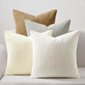 Corduroy Velvet Cushion Covers - Pack of 4 Mix of Beige Shades - 45cm x 45cm