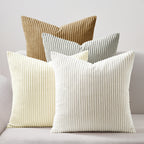 Corduroy Velvet Cushion Covers - Pack of 4 Mix of Beige Shades - 45cm x 45cm