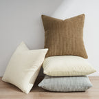 Corduroy Velvet Cushion Covers - Pack of 4 Mix of Beige Shades - 45cm x 45cm