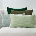 Corduroy Velvet Cushion Covers - Pack of 4 Mix of Green Shades - 30cm x 50cm