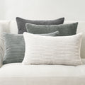 Corduroy Velvet Cushion Covers - Pack of 4 Mix of Grey Shades - 30cm x 50cm
