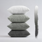 Corduroy Velvet Cushion Covers - Pack of 4 Mix of Grey Shades - 30cm x 50cm