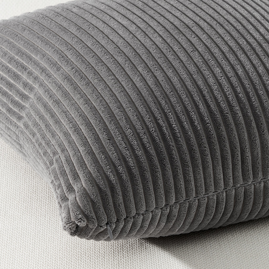 Corduroy Velvet Cushion Covers - Pack of 4 Mix of Grey Shades - 30cm x 50cm