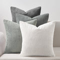 Corduroy Velvet Cushion Covers - Pack of 4 Mix of Grey Shades - 45cm x 45cm